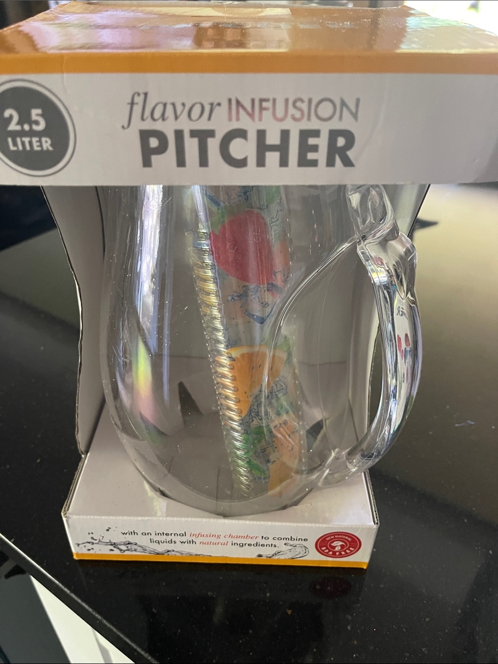 Flavor Infusion Pitcher - Clear with Colorful Fruit Accent